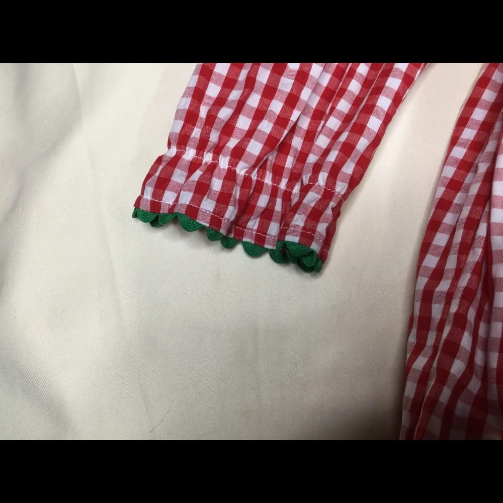Marmellata Red Check Christmas Tree Smocked Dress